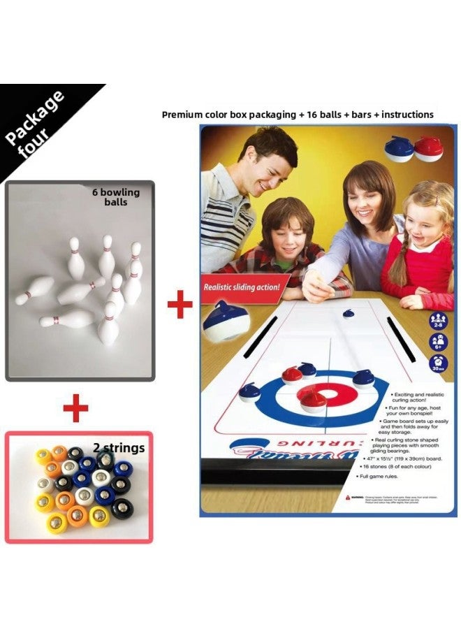 Table Curling Toy Family Gathering Game Table Curling Table Game Children's Dryland Sandpot Bowling Props
